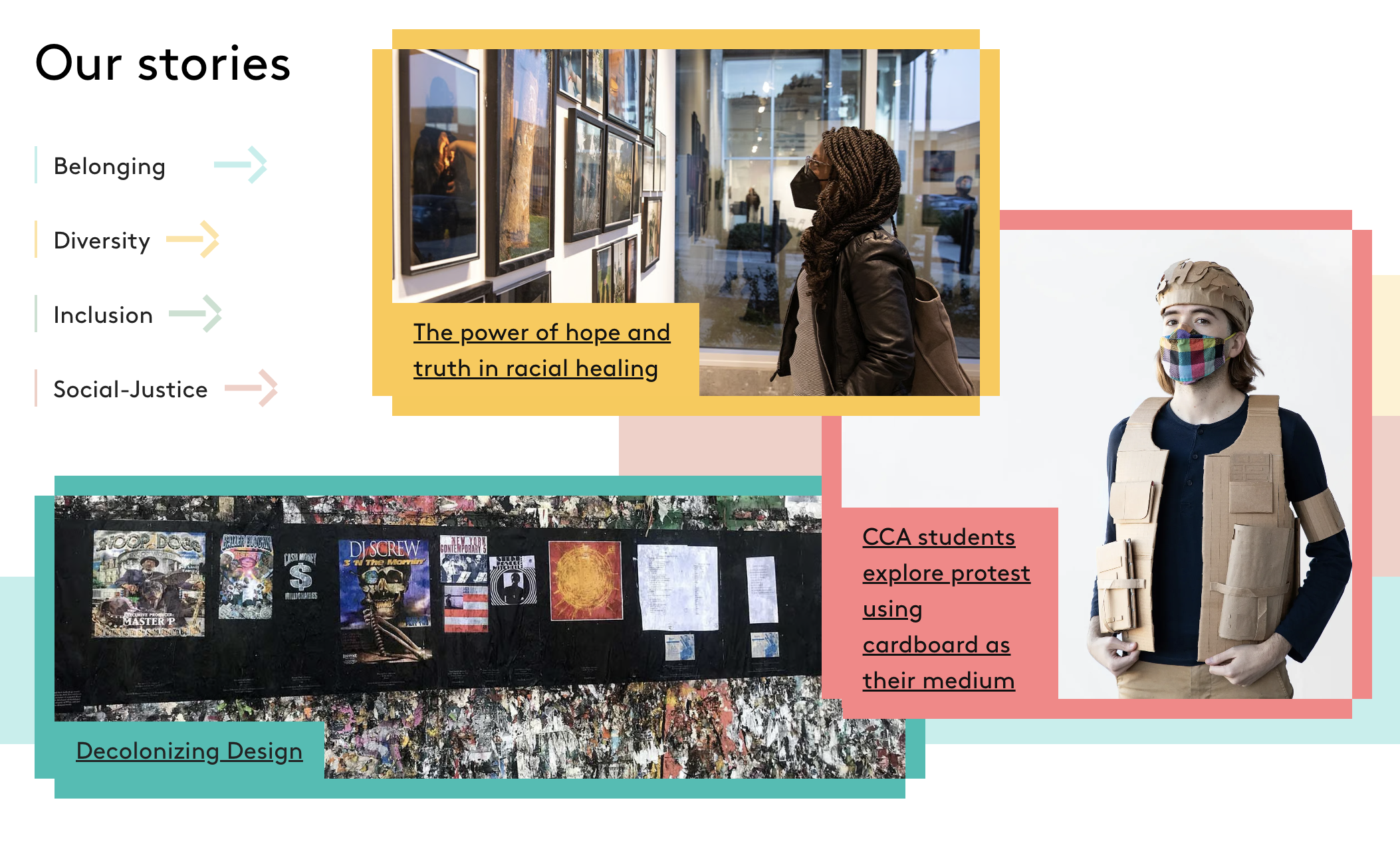 A snippet from the former DEIB page on CCA.EDU